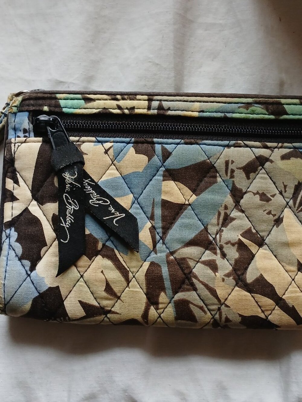 Vera Bradley Paisley Green / Blue 7.5" Wristlet